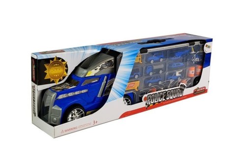 LEAN Toys Ciężarówka z Autkami Policja Garaż Walizka Plansza Do Gry LEAN Toys Ciężarówka z Autkami Policja Garaż Walizka Plansza Do Gry