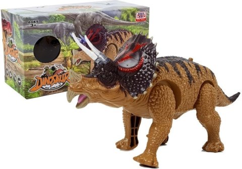 LEAN Toys Dinozaur Triceratops Żółty Na Baterie LEAN Toys Dinozaur Triceratops Żółty Na Baterie