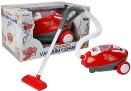 LEAN Toys Duży Odkurzacz na Baterie z Dźwiękiem Rączka Czerwono-Biały