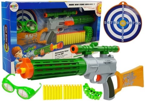 LEAN Toys Karabin na Naboje Piankowe z Tarczą Szary LEAN Toys Karabin na Naboje Piankowe z Tarczą Szary