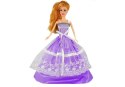 LEAN Toys Lalka Fioletowa Suknia Bal Torebka Szpilki Biżuteria