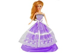 LEAN Toys Lalka Fioletowa Suknia Bal Torebka Szpilki Biżuteria