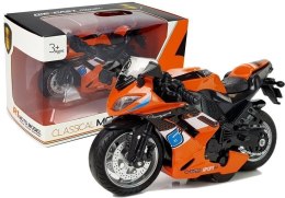 LEAN Toys Motocykl z Napędem Frykcyjnym Dźwięki Motor 1:14 Pomarańczowy