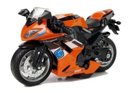 LEAN Toys Motocykl z Napędem Frykcyjnym Dźwięki Motor 1:14 Pomarańczowy