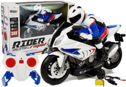LEAN Toys Motocykl zdalnie sterowany R/C 2.4G Biały