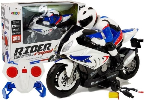 LEAN Toys Motocykl zdalnie sterowany R/C 2.4G Biały LEAN Toys Motocykl zdalnie sterowany R/C 2.4G Biały