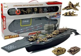 LEAN Toys Ogromny Lotniskowiec Łódź Pojazdy Wojskowe Dźwięk 86 cm