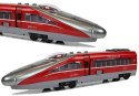 LEAN Toys Pociąg Pendolino z Naciągiem Czerwony z Dźwiękiem i Światłami