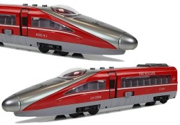 LEAN Toys Pociąg Pendolino z Naciągiem Czerwony z Dźwiękiem i Światłami
