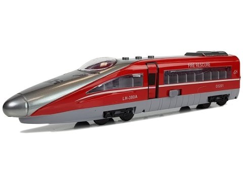 LEAN Toys Pociąg Pendolino z Naciągiem Czerwony z Dźwiękiem i Światłami LEAN Toys Pociąg Pendolino z Naciągiem Czerwony z Dźwiękiem i Światłami