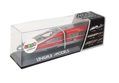 LEAN Toys Pociąg Pendolino z Naciągiem Czerwony z Dźwiękiem i Światłami LEAN Toys Pociąg Pendolino z Naciągiem Czerwony z Dźwiękiem i Światłami