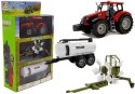 LEAN Toys Traktor z Przyczepką, Zgrabiarką i Cysterną Czerwony