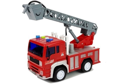 LEAN Toys Wóz Strażacki z Naciągiem, Drabiną, Czerwony 1:20 z Dźwiękiem LEAN Toys Wóz Strażacki z Naciągiem, Drabiną, Czerwony 1:20 z Dźwiękiem