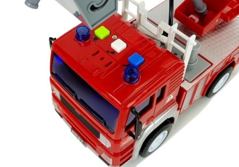 LEAN Toys Wóz Strażacki z Naciągiem, Drabiną, Czerwony 1:20 z Dźwiękiem LEAN Toys Wóz Strażacki z Naciągiem, Drabiną, Czerwony 1:20 z Dźwiękiem