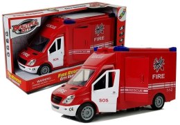 LEAN Toys Wóz Strażacki z Napędem Frykcyjnym Dźwiękiem Otwierane Drzwi