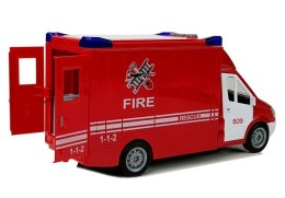LEAN Toys Wóz Strażacki z Napędem Frykcyjnym Dźwiękiem Otwierane Drzwi