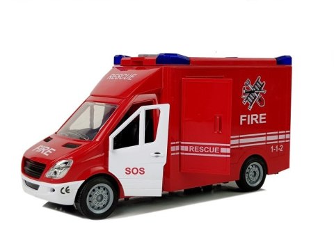 LEAN Toys Wóz Strażacki z Napędem Frykcyjnym Dźwiękiem Otwierane Drzwi LEAN Toys Wóz Strażacki z Napędem Frykcyjnym Dźwiękiem Otwierane Drzwi