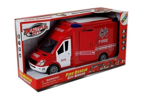 LEAN Toys Wóz Strażacki z Napędem Frykcyjnym Dźwiękiem Otwierane Drzwi LEAN Toys Wóz Strażacki z Napędem Frykcyjnym Dźwiękiem Otwierane Drzwi