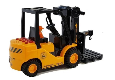 LEAN Toys Wózek Widłowy Ruchome Widły Dźwięki Światła Pomarańczowy LEAN Toys Wózek Widłowy Ruchome Widły Dźwięki Światła Pomarańczowy