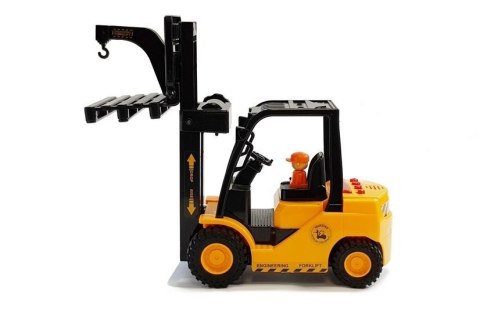 LEAN Toys Wózek Widłowy Ruchome Widły Dźwięki Światła Pomarańczowy LEAN Toys Wózek Widłowy Ruchome Widły Dźwięki Światła Pomarańczowy