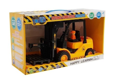 LEAN Toys Wózek Widłowy Ruchome Widły Dźwięki Światła Pomarańczowy LEAN Toys Wózek Widłowy Ruchome Widły Dźwięki Światła Pomarańczowy