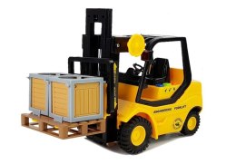 LEAN Toys Wózek Widłowy z Naciągiem 1:16 Dźwięk Światło