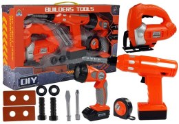 LEAN Toys Zestaw Majsterkowicza Wiertarka Wyrzynarka Latarka na Baterie 12 elem.