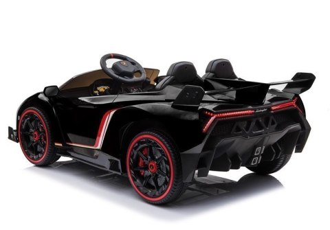 LEAN CARS Auto na akumulator Lamborghini Veneno Czarny LEAN CARS Auto na akumulator Lamborghini Veneno Czarny