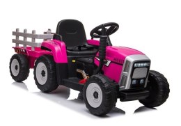 LEAN CARS Traktor na Akumulator z Przyczepą XMX611 Różowy