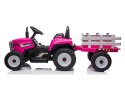 LEAN CARS Traktor na Akumulator z Przyczepą XMX611 Różowy