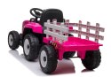 LEAN CARS Traktor na Akumulator z Przyczepą XMX611 Różowy