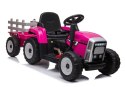 LEAN CARS Traktor na Akumulator z Przyczepą XMX611 Różowy