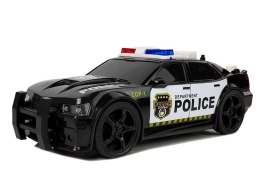 LEAN Toys Autko Policyjne 1:20 Napęd Frykcyjny Dźwięk Efekty Świetlne Czarne