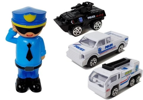 LEAN Toys Auto Policyjne Schowek Garaż 2w1 Policjant Małe Autka Dźwięk Światła LEAN Toys Auto Policyjne Schowek Garaż 2w1 Policjant Małe Autka Dźwięk Światła