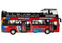 LEAN Toys Autobus Piętrowy z Dźwiękiem 1:32 Otwierane Drzwi Czerwony