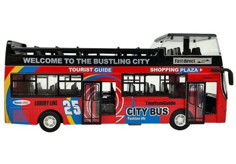 LEAN Toys Autobus Piętrowy z Dźwiękiem 1:32 Otwierane Drzwi Czerwony LEAN Toys Autobus Piętrowy z Dźwiękiem 1:32 Otwierane Drzwi Czerwony