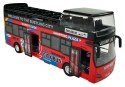 LEAN Toys Autobus Piętrowy z Dźwiękiem 1:32 Otwierane Drzwi Czerwony