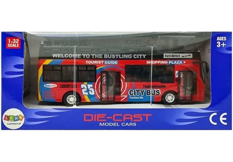 LEAN Toys Autobus Piętrowy z Dźwiękiem 1:32 Otwierane Drzwi Czerwony LEAN Toys Autobus Piętrowy z Dźwiękiem 1:32 Otwierane Drzwi Czerwony