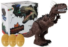 LEAN Toys Dinozaur Brązowy na Baterie Porusza się z Projektorem Dźwiękiem