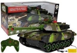 LEAN Toys Duży Czołg Zdalnie Sterowany R/C 2.4 Ghz Światła Odgłosy Strzelania Zielony