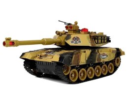 LEAN Toys Duży Czołg Zdalnie Sterowany R/C 2.4 Ghz Światła Odgłosy Strzelania Żółty