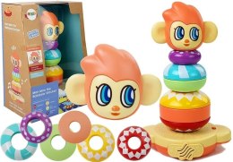 LEAN Toys Edukacyjna Piramidka Małpka z Dźwiękami, Nauka Liczb