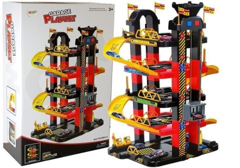 LEAN Toys Garaż Parking 5- poziomowy Winda na Baterie 10 Autek Światła LEAN Toys Garaż Parking 5- poziomowy Winda na Baterie 10 Autek Światła