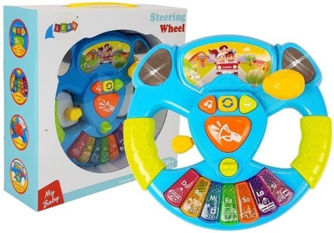 LEAN Toys Interaktywna Kierownica Dla Niemowląt Pianinko Dźwięk Światła