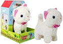 LEAN Toys Interaktywny Kot na Baterie Biały Chodzi i Śpiewa Dźwięk