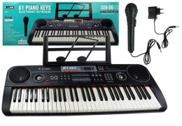 LEAN Toys Keyboard Organy 328-06 Mikrofon Zasilacz Czarny