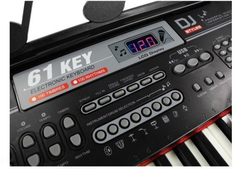LEAN Toys Keyboard Organy 328-06 Mikrofon Zasilacz Czarny LEAN Toys Keyboard Organy 328-06 Mikrofon Zasilacz Czarny