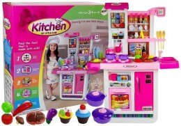LEAN Toys Kuchnia Woda Garnki Artykuły Spożywcze Na Baterie Dźwięk Różowa