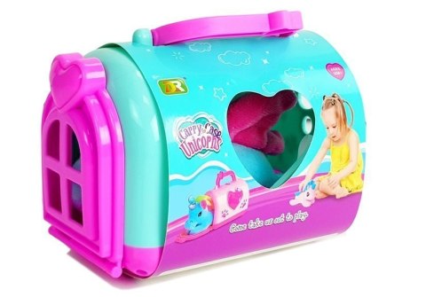 LEAN Toys Kucyk Jednorożec Konik z Transporterem Maskotka w Walizce LEAN Toys Kucyk Jednorożec Konik z Transporterem Maskotka w Walizce