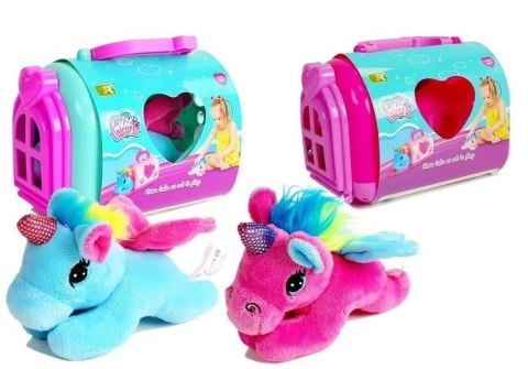 LEAN Toys Kucyk Jednorożec Konik z Transporterem Maskotka w Walizce LEAN Toys Kucyk Jednorożec Konik z Transporterem Maskotka w Walizce